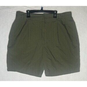 Arnold Palmer Men's Green Check Pleated Chino Shorts Pockets 36 x 8